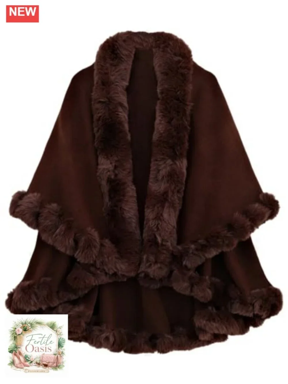 Faux Fur Shawl Wrap Women Winter Warm Knit Cardigan Bridal Wedding Cover Up Coat